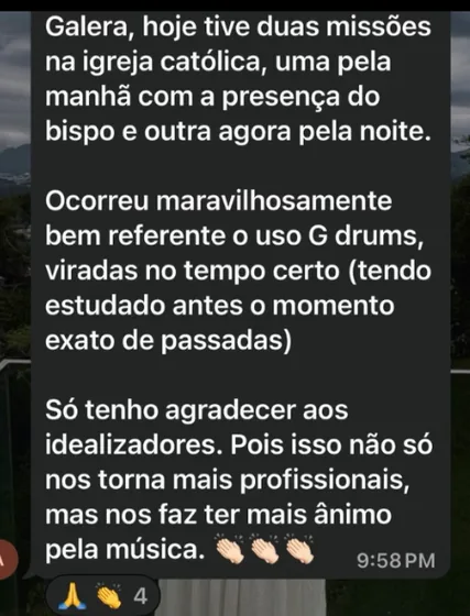 Depoimento de usuário do GDrums