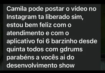 Depoimento de usuário do GDrums